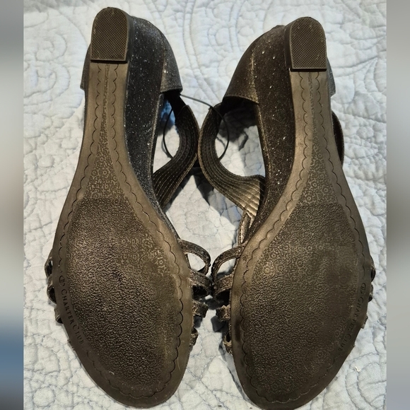 Charles David Glittery Black Strappy Heels - Picture 2 of 3